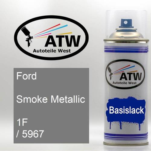 Ford, Smoke Metallic, 1F / 5967: 400ml Sprühdose, von ATW Autoteile West.